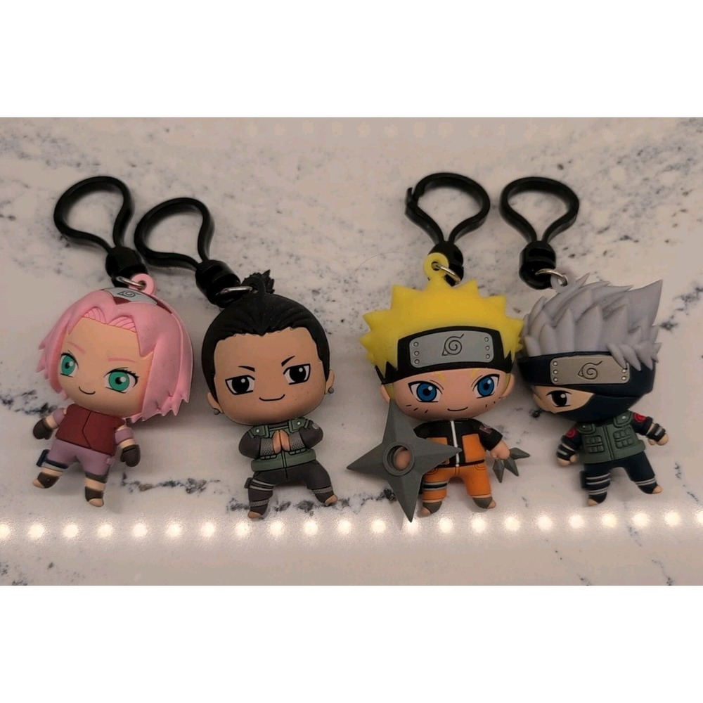 Lot Of 4 Naruto Shippuden Figural Bag Clip Series 2